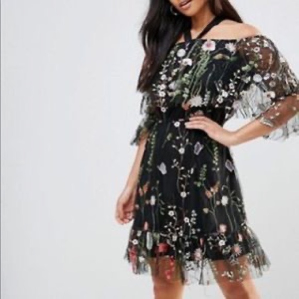 Club L London Floral Embroidered Dress